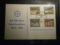 100 Jahre BAYER Leverkusen 1863-1963 Postkarte mit Sonderstempel