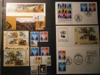 UNO Wien Partie 1993/1994 auf FDC, Zusammendruck, postfrisch + gestempelt