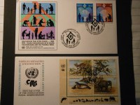 UNO Wien Partie 1993/1994 auf FDC, Zusammendruck, postfrisch + gestempelt