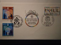 UNO Wien Partie 1993/1994 auf FDC, Zusammendruck, postfrisch + gestempelt